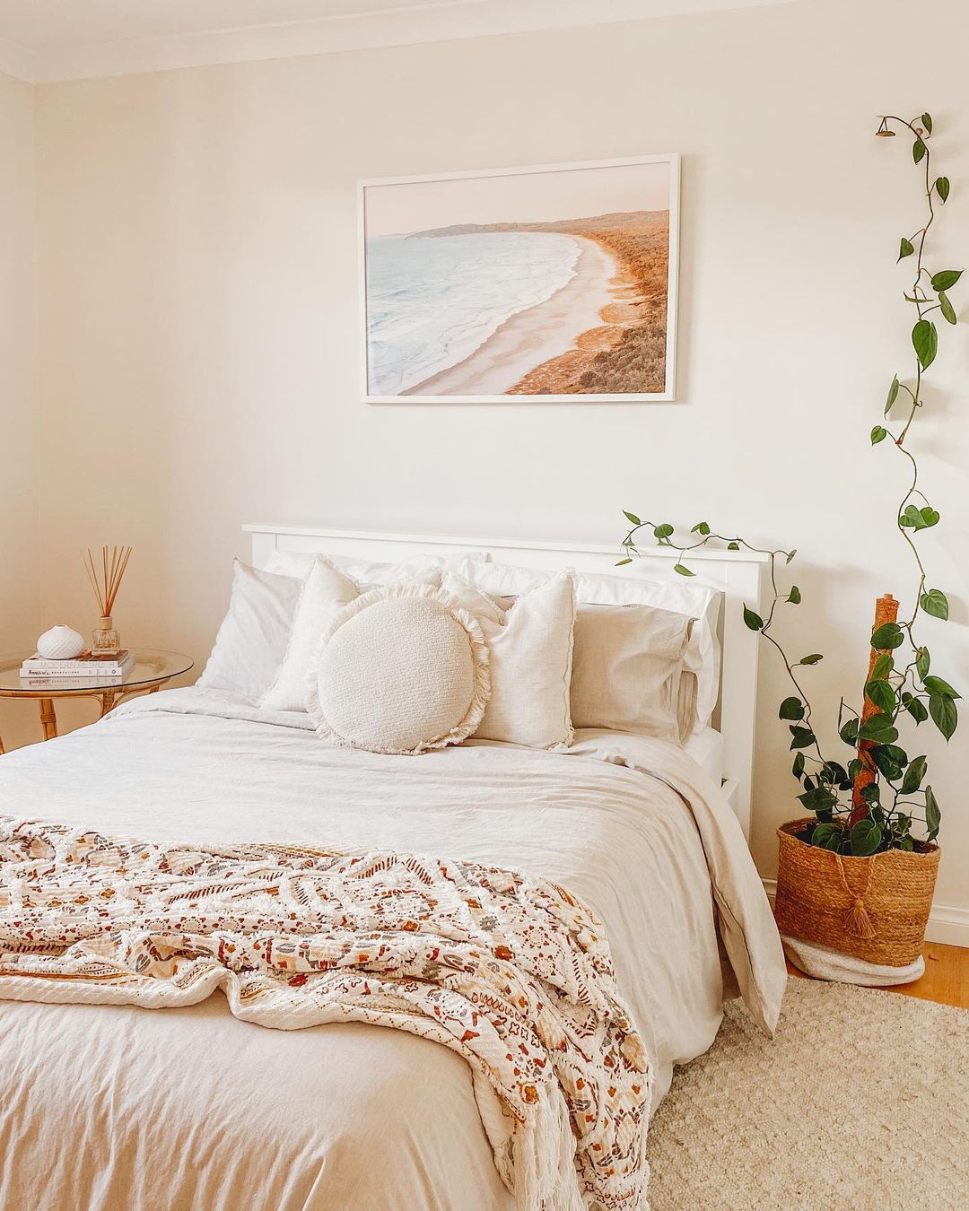 Bedroom awash in light gray.