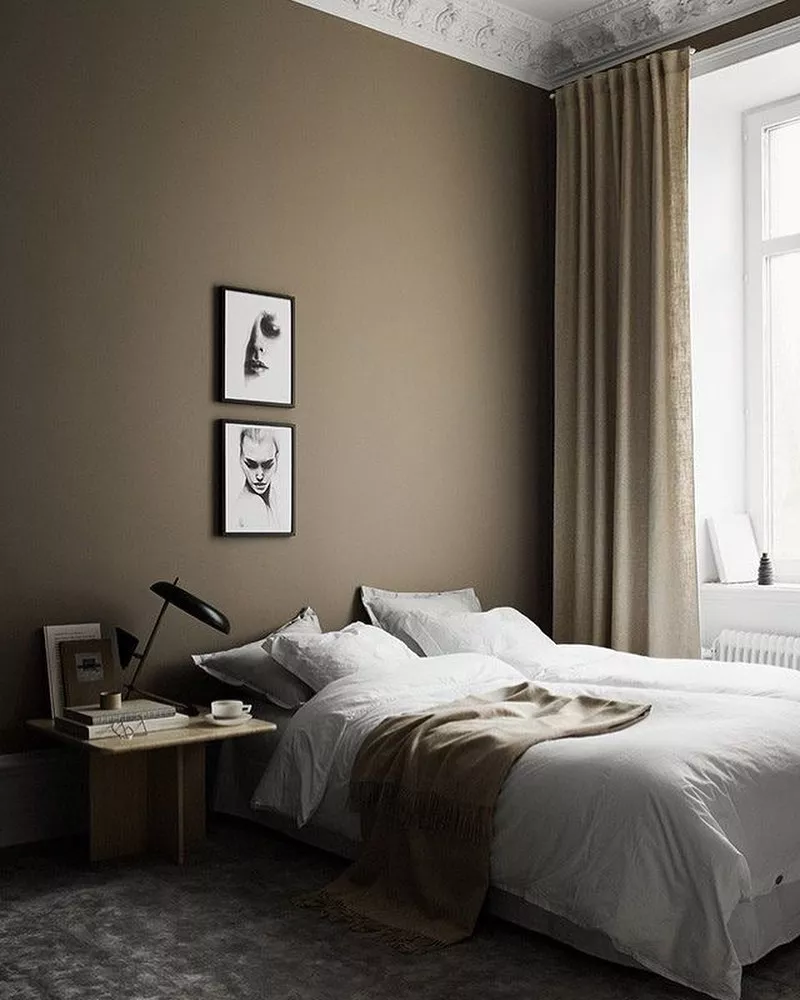 bedroom wall colors brown