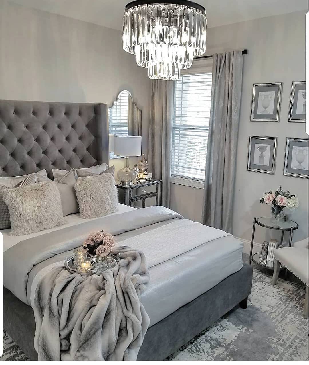 Room with varying shades of gray; the walls are pearl gray.