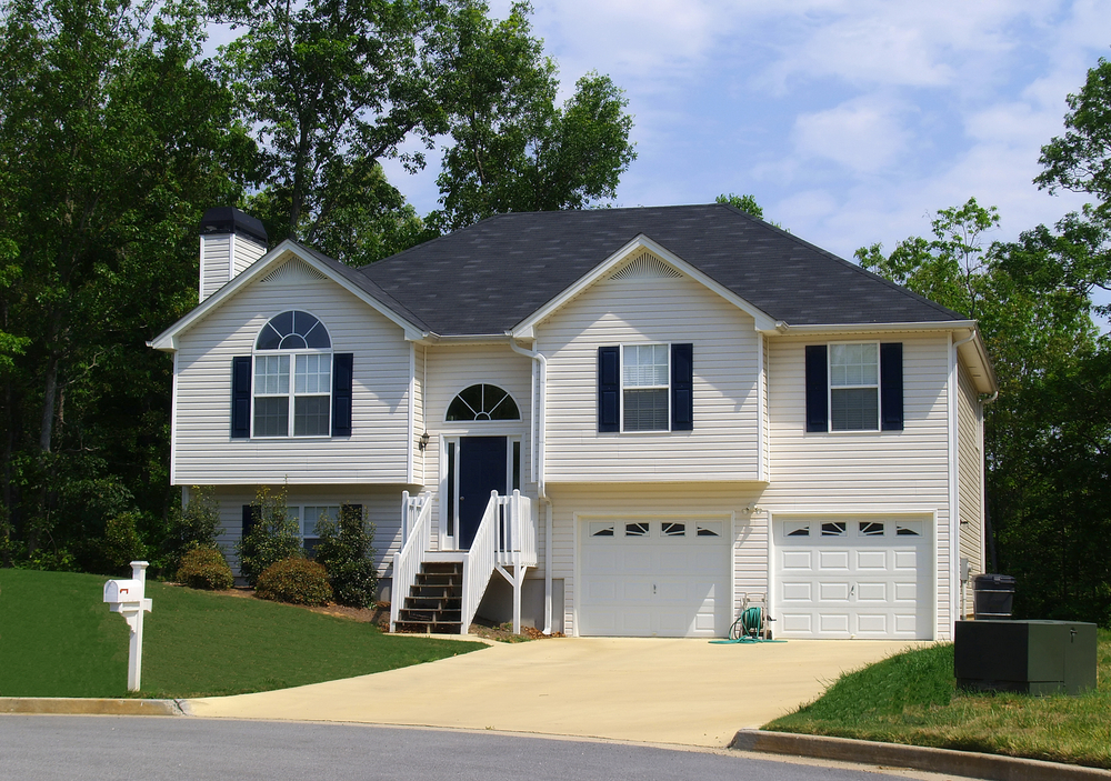 Older Two Story White and Brick Home in Atlanta