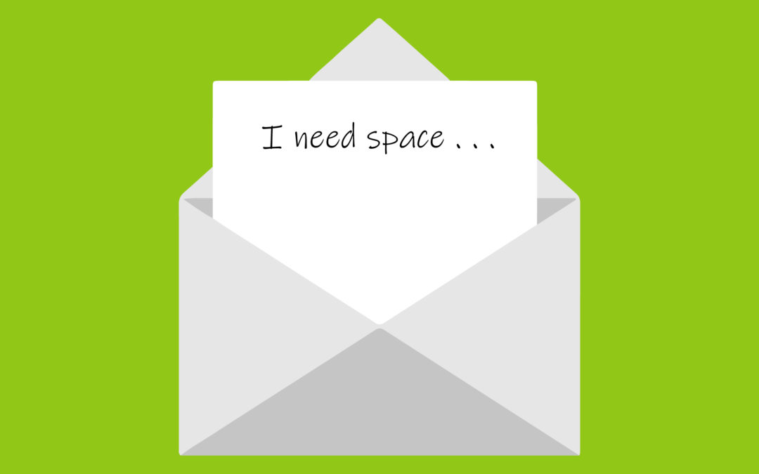 Featured Image of I Need Space Blog. Letter with I Need Space.... Written on It