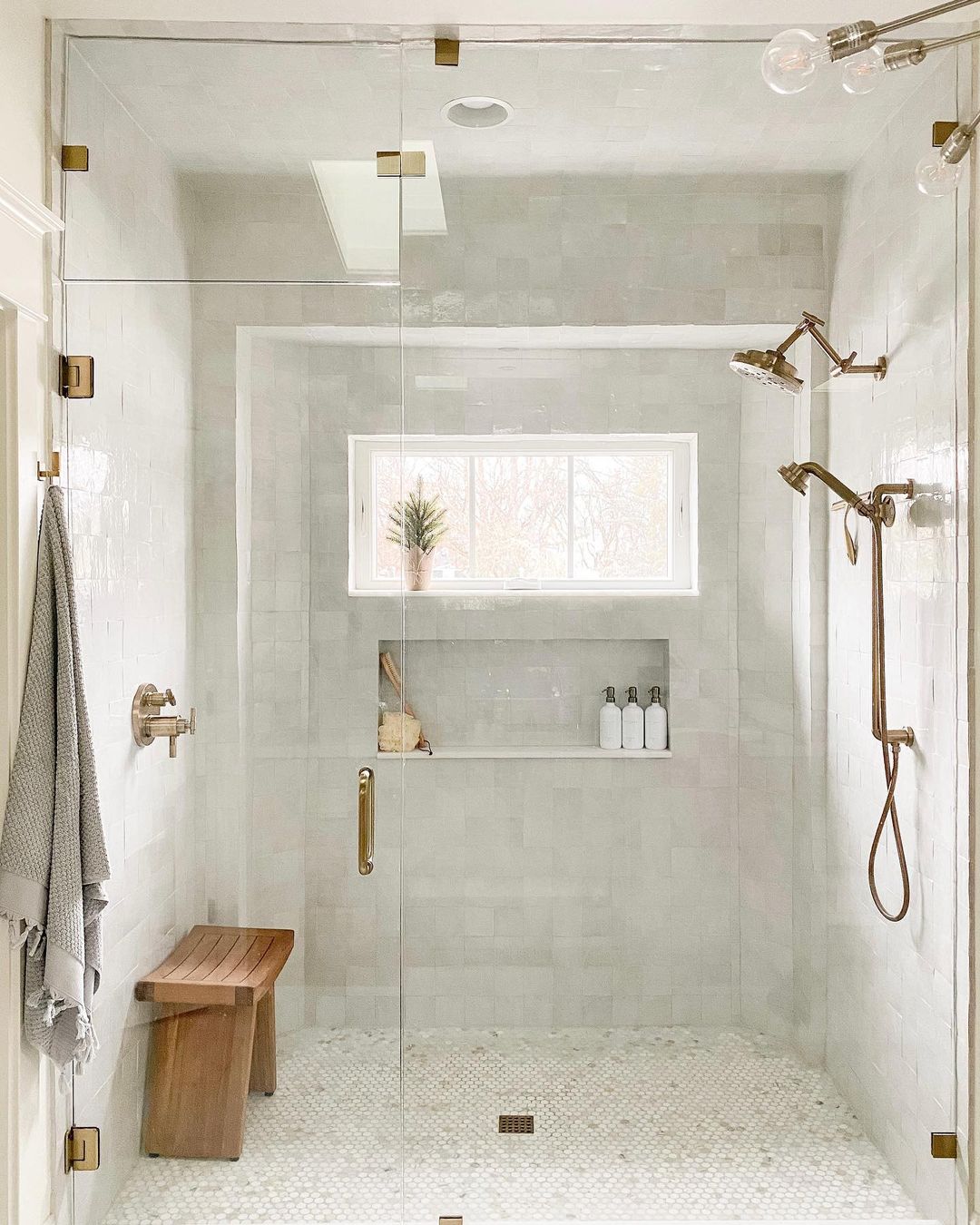 Large, clean shower. Photo by Instagram user @raising3foodies.