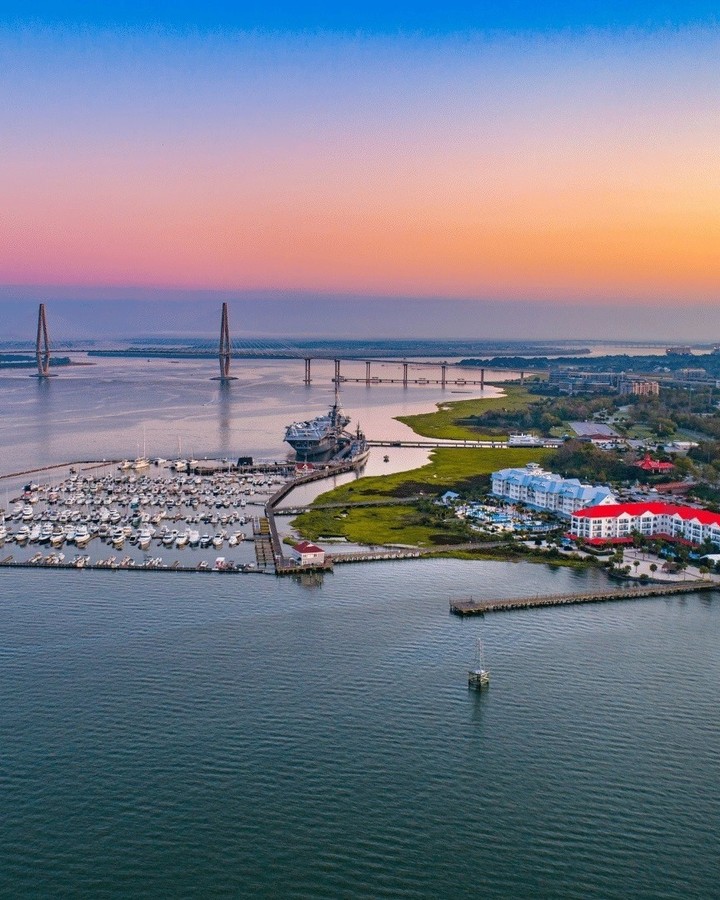 Harbor area for the coastal city of Mount Pleasant, SC. Photo by Instagram User @experiencemp