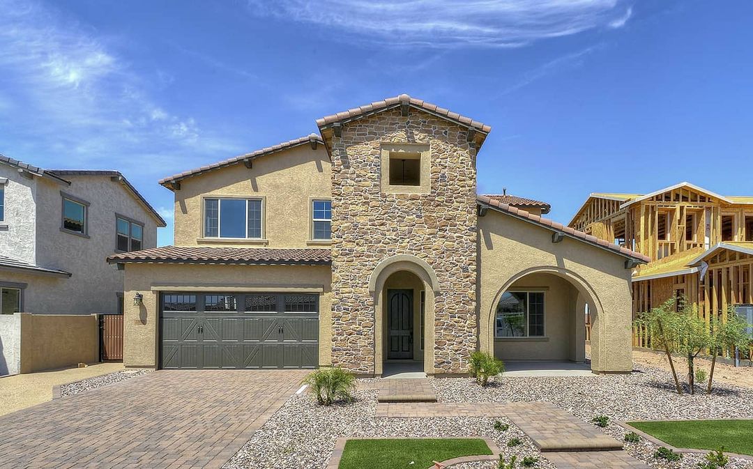 New construction Spanish-style home with modern touches in Peoria, Arizona. Photo by Instagram User @tripointehomes.arizona