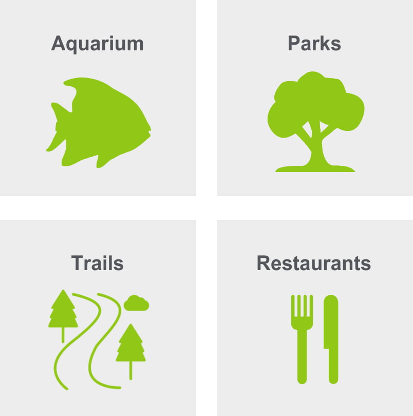 Graphic detailing common things to do in Charleston, SC.