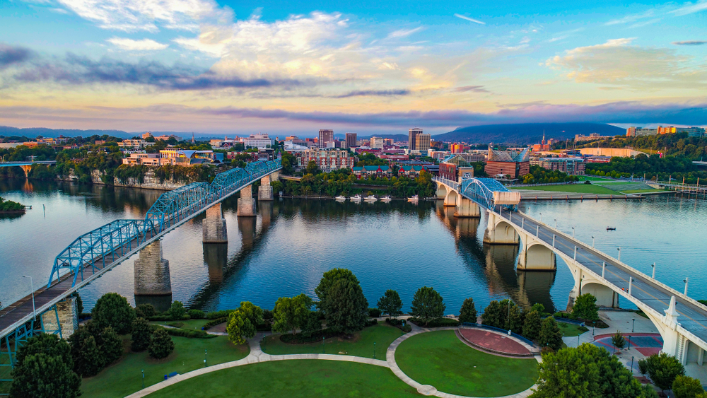 View of Downtown Chattanooga, TN, Looking Across the Tennessee River