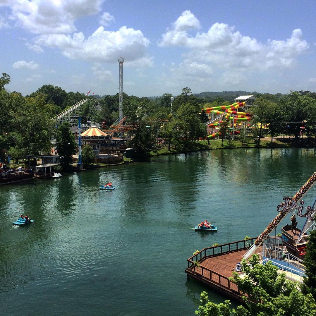 View of the Amusement Park Rides at Lake Winnie. Photo by Instagram user @coastercuzzies