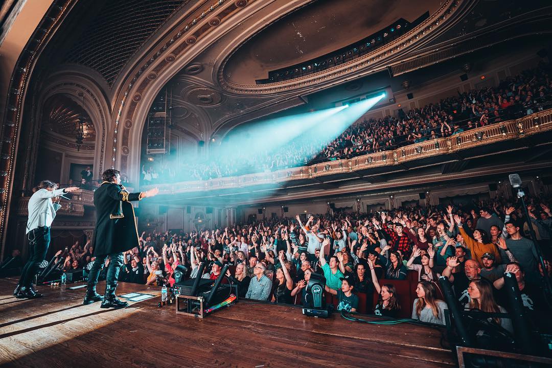 For King and Country Performing in the Tivoli Theater in Chattanooga. Photo by Instagram user @forkingandcountry