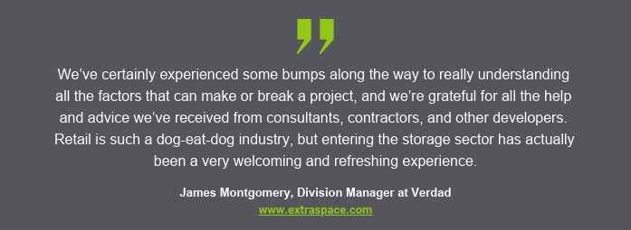 Quote from James Montgomery, Division Manager at Verdad, Speaking of How Extra Space Storage Makes Being a Partner So Easy