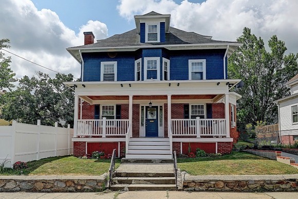 Patriotic Colonial home in Mount Pleasant neighborhood of Providence. Photo by Instagram user @vieirarealestate.