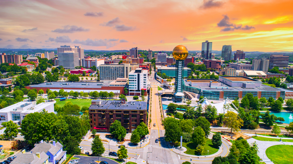 Aerial View of Downtown Knoxville, TN