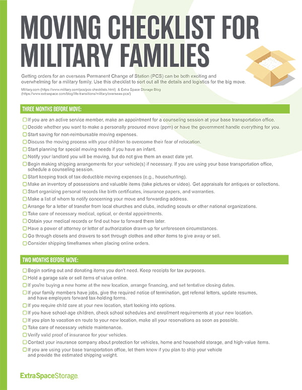 Military Families Moving Checklist thumbnail