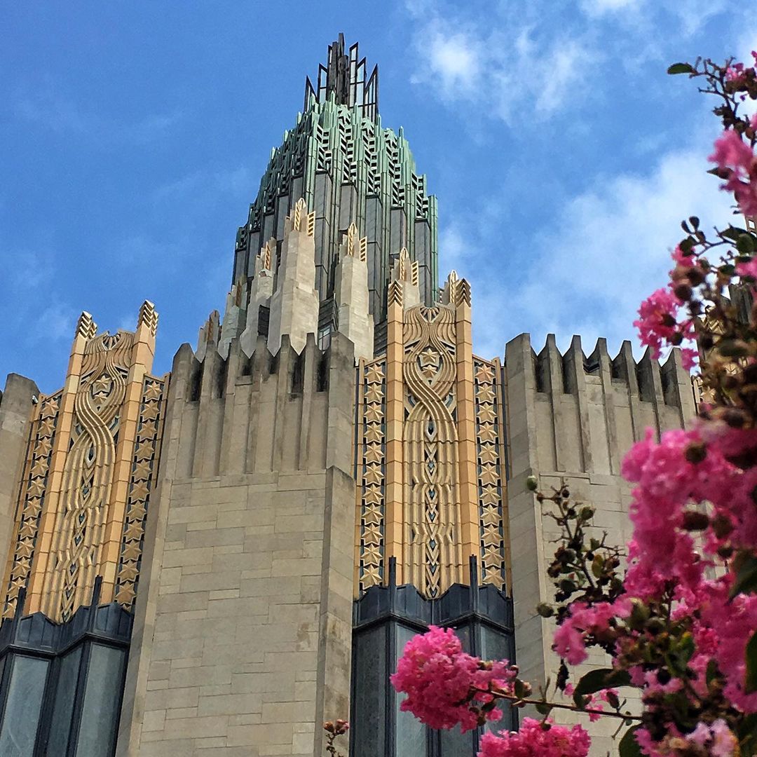 Exterior Photo of the Boston Avenue United Methodist Church in Tulsa. Photo by Instagram user @thedecodarling