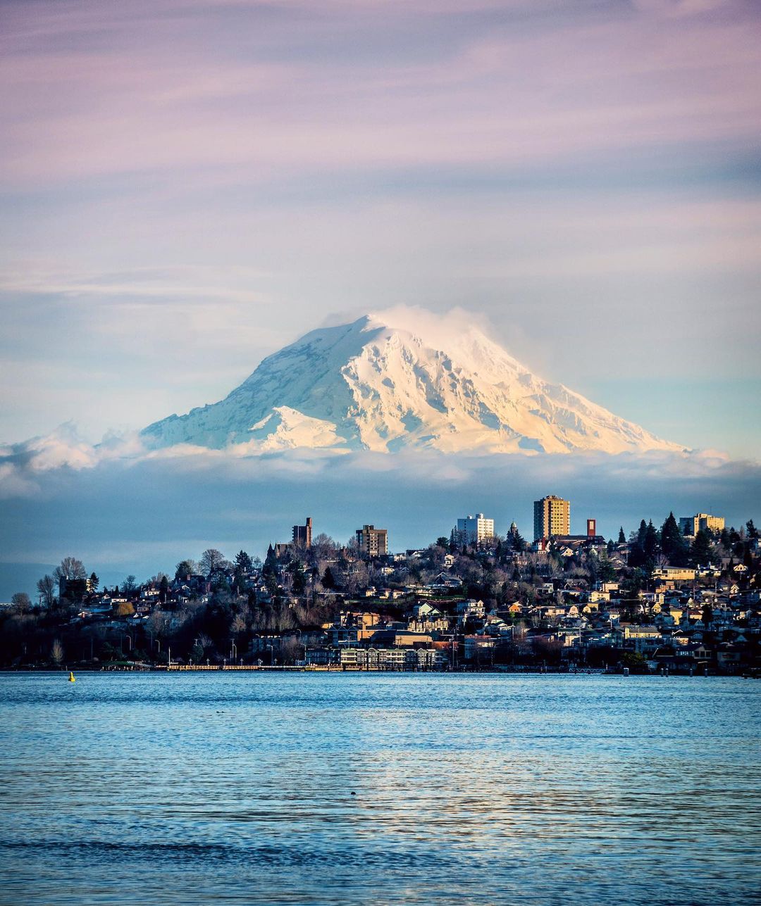 View of Mt. Rainier over Tacoma, WA. Photo by Instagram user @ing_ram
