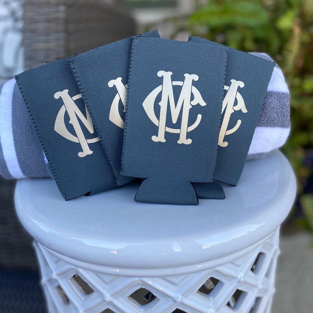 Monogrammed Koozies. Photo by Instagram user @gift_chick