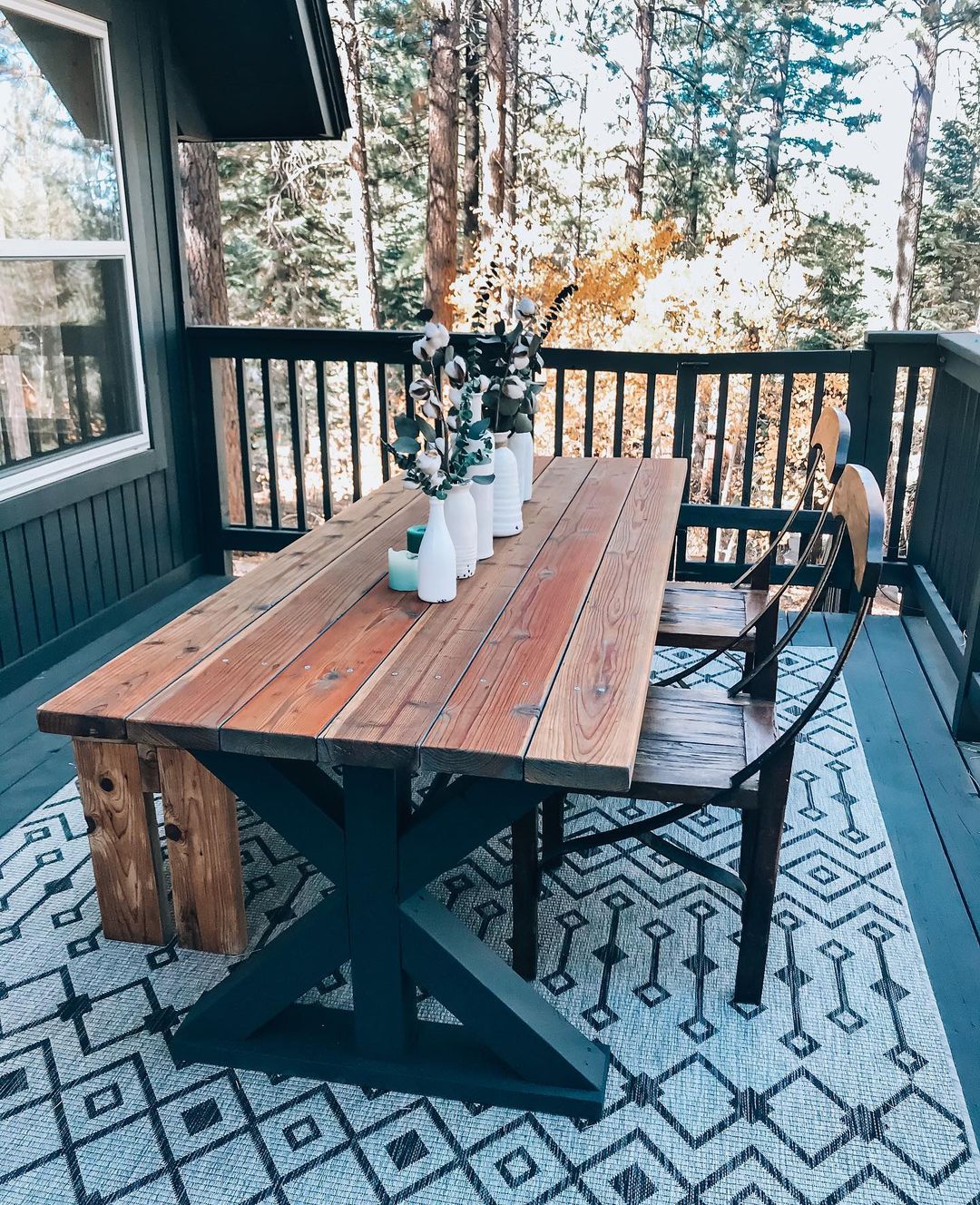 Handmade Wooden Outdoor Dining Table. Photo by Instagram user @shoppingwith.hannah
