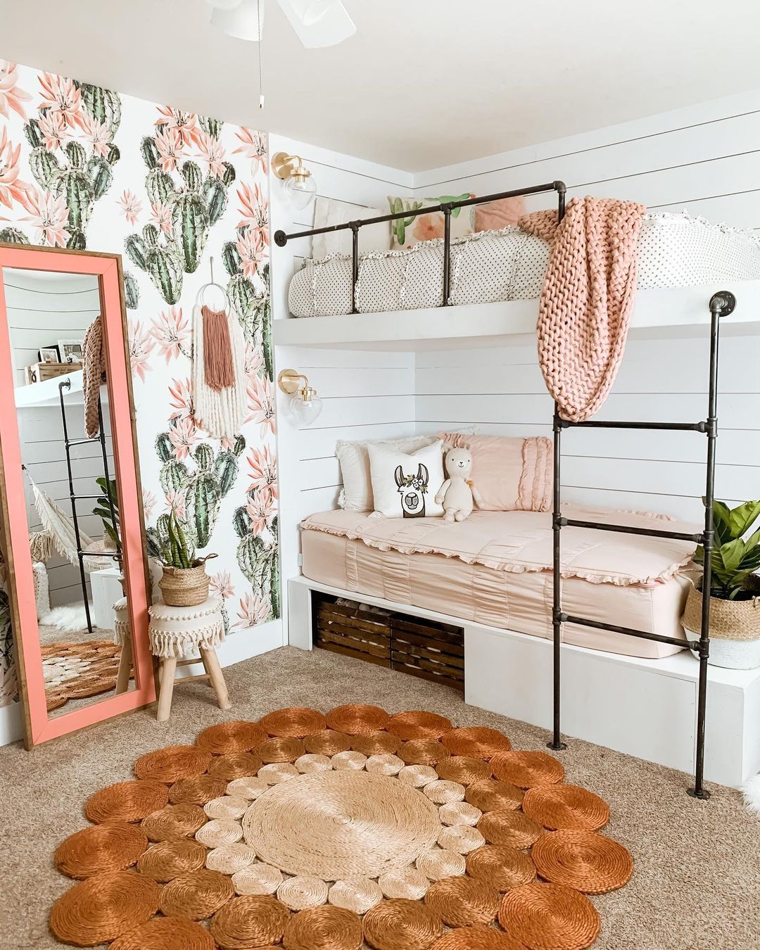 Kids Bedroom with Bunk Beds Designed by Sharee Designs. Photo by Instagram user @sharee.designs