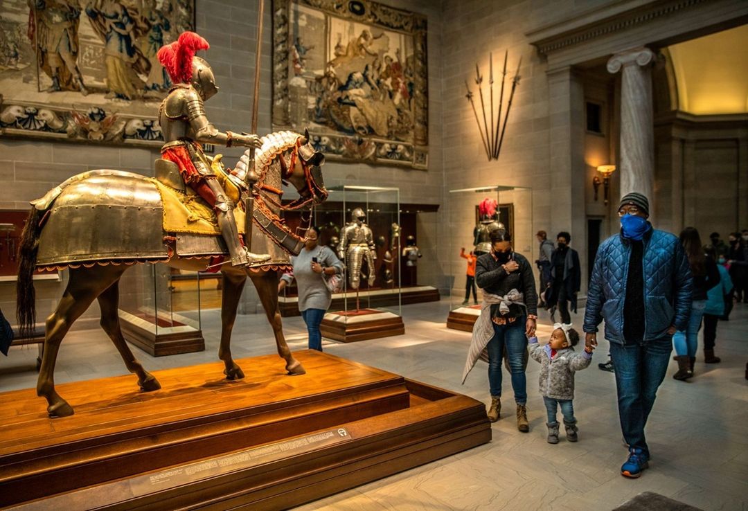 People Walking Around Medieval Exhibit inside the Cleveland Museum of Art. Photo by Instagram user @clevelandmuseumofart