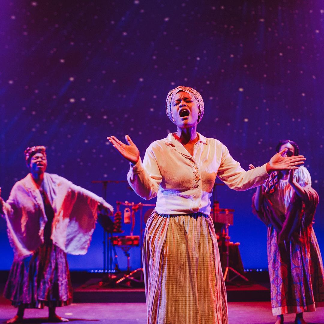 Women Singing on Stage at the Karamu House in Cleveland, OH. Photo by Instagram user @karamuhouseinc