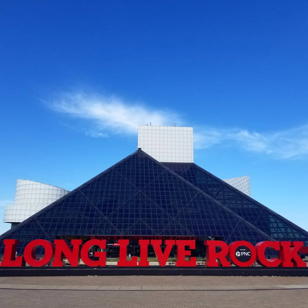 Exterior Photo of the Rock & Roll Hall of Fame in Cleveland, OH. Photo by Instagram user @daileytribune