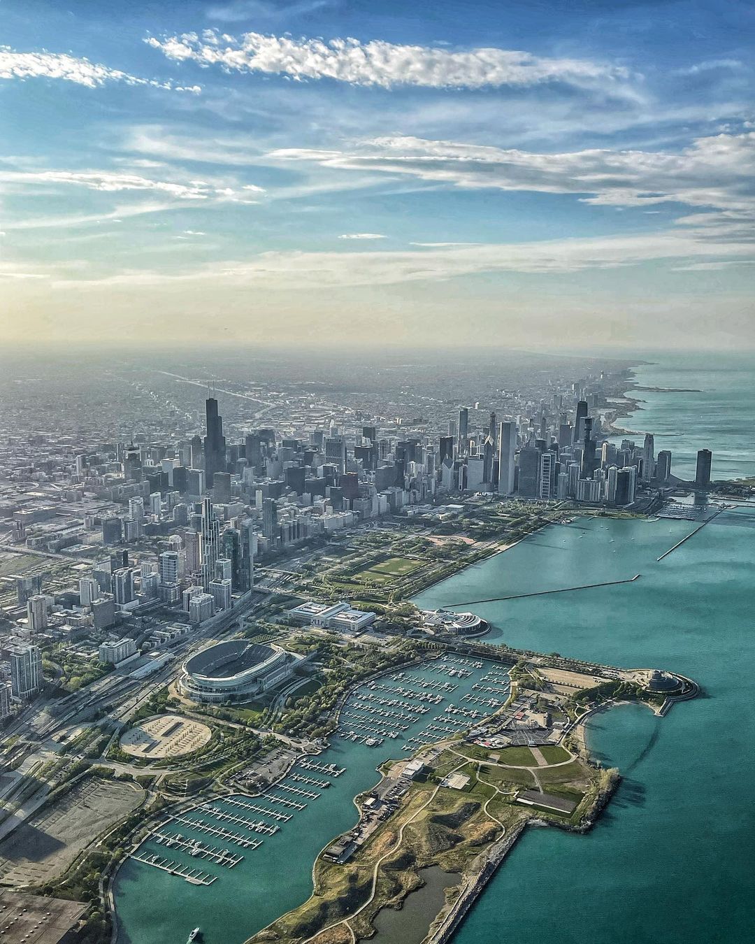 Aerial View of Chicago, IL. Photo by Instagram user @khasapis