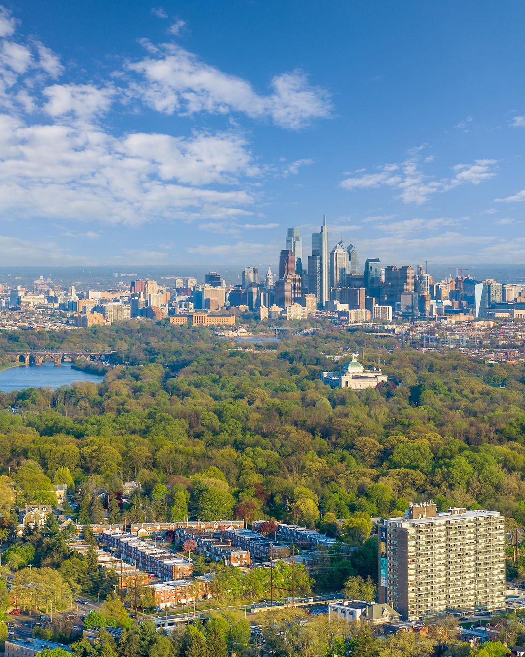 Far Away View of the Philadelphia, PA, Skyline. Photo by Instagram user @elevated.angles