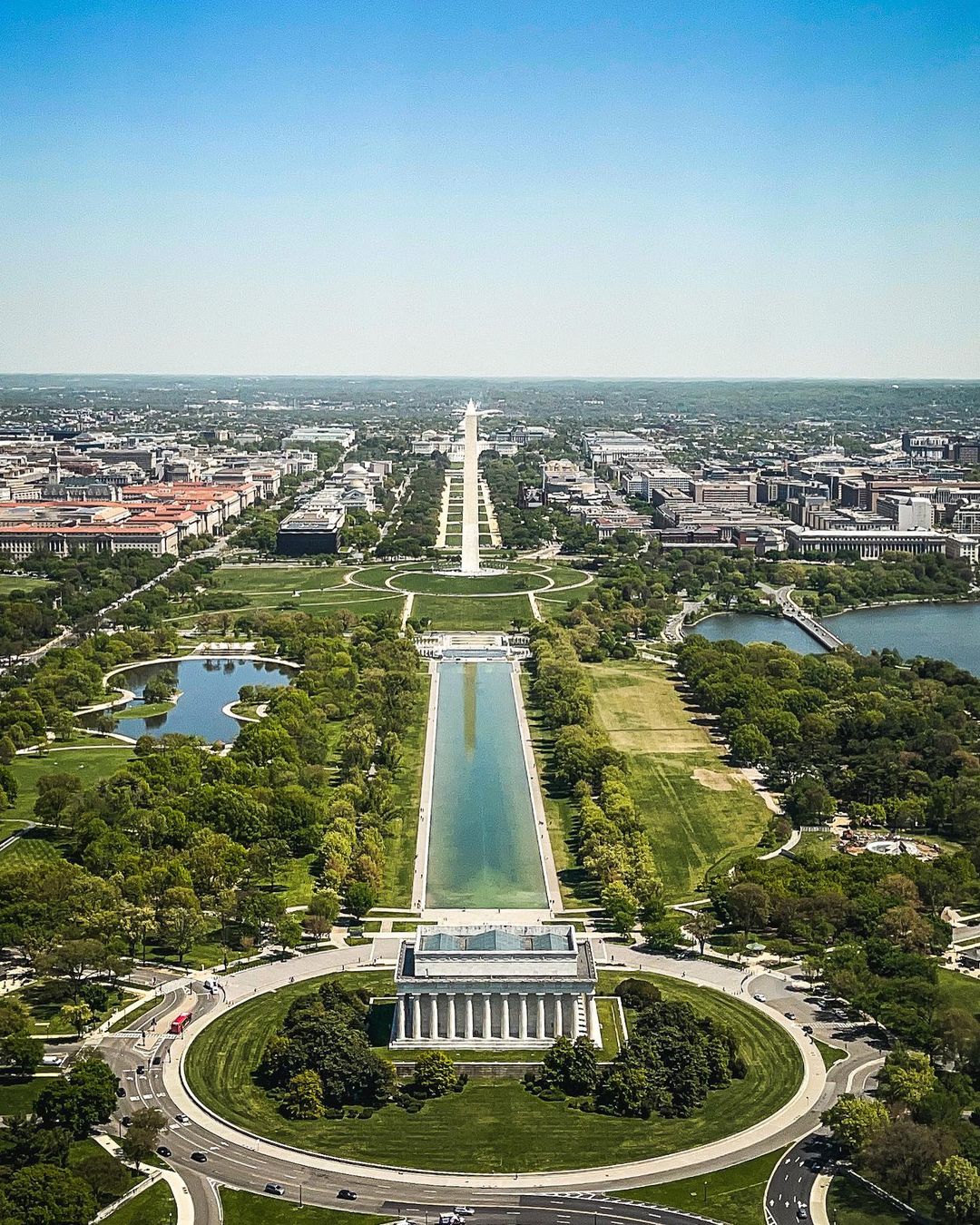 Aerial View of the National Mall in Washington, DC. Photo by Instagram user @k.eye.m.eye