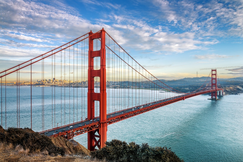 View of the Golden Gate Bridge in San Francisco