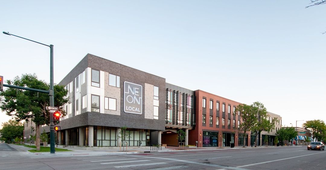 Exterior Photo of the Neon Local Apartment Building in Baker, Denver. Photo by Instagram user @neonlocal