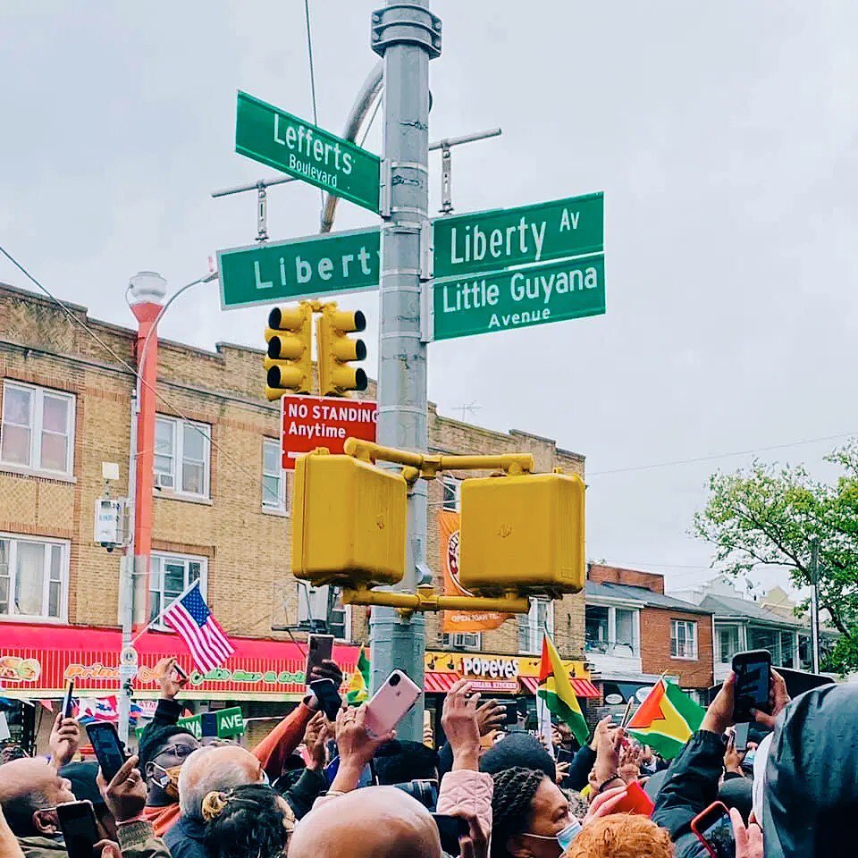 Little Guyana street signs in Queens Photo by Instagram user @thebgdiaries