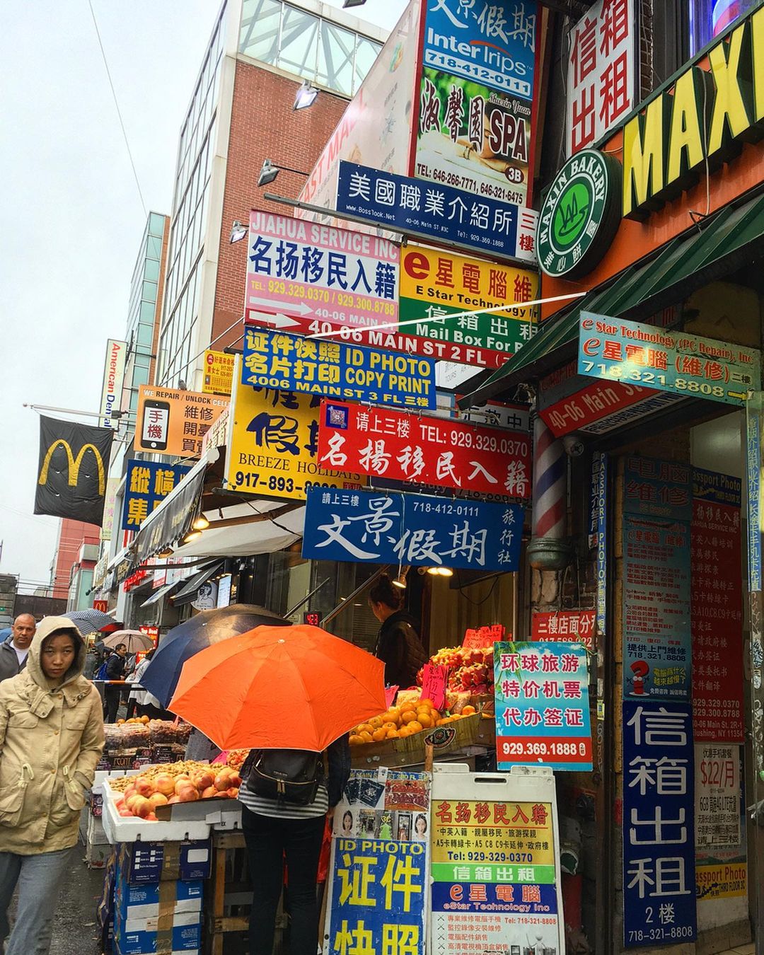 Chinese market with signs in Queens' Flushing Chinatown photo by instagram user @sheeenaderp
