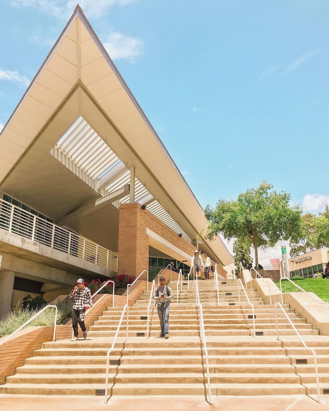 Artistic angle of HUB Dining building at UCR in Riverside, CA. Photo by Instagram user @lifeatucr.