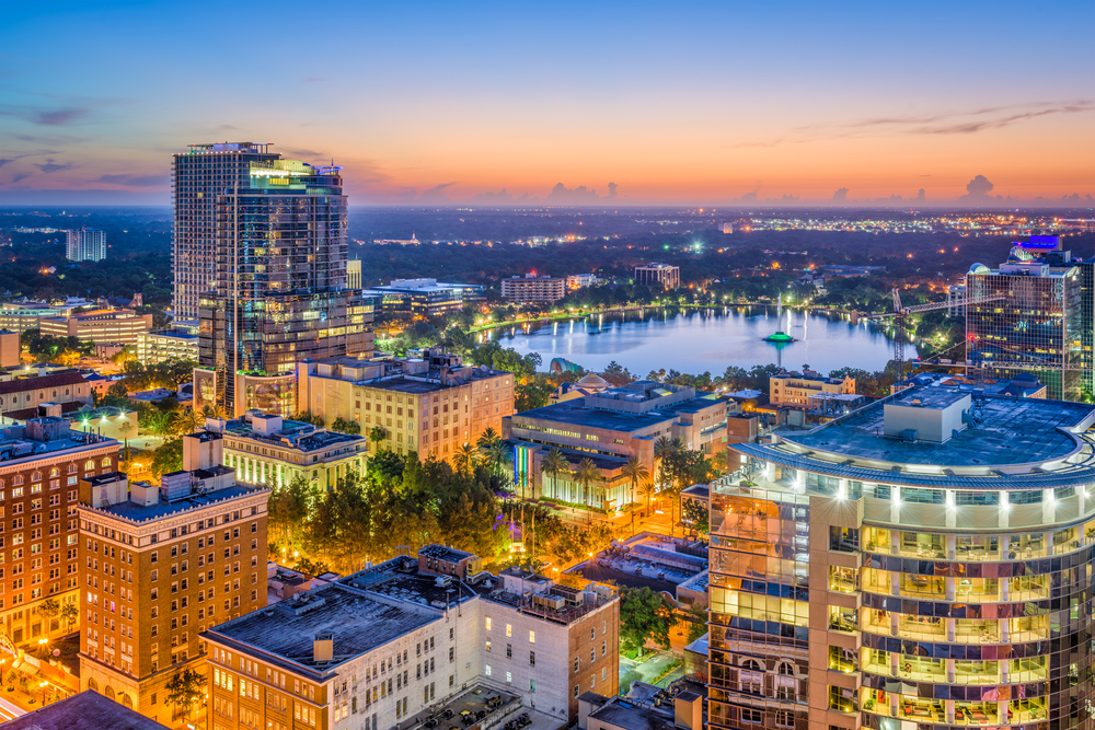Aerial View of Downtown Orlando, FL