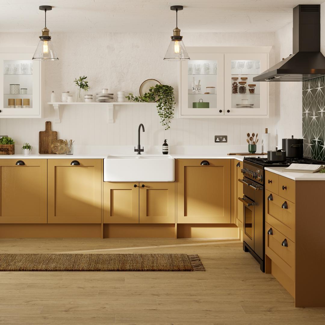Simple Kitchen Designed with large Basin Sink. Photo by Instagram user @howdensjoinery
