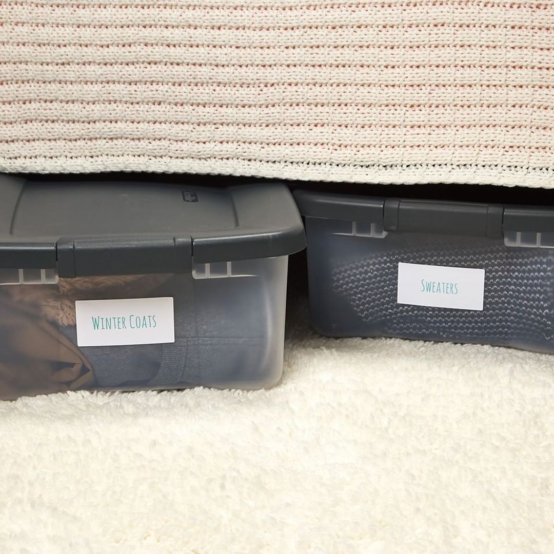 Storage Bins Placed Under the Bed. Photo by Instagram user @averyofficeproducts