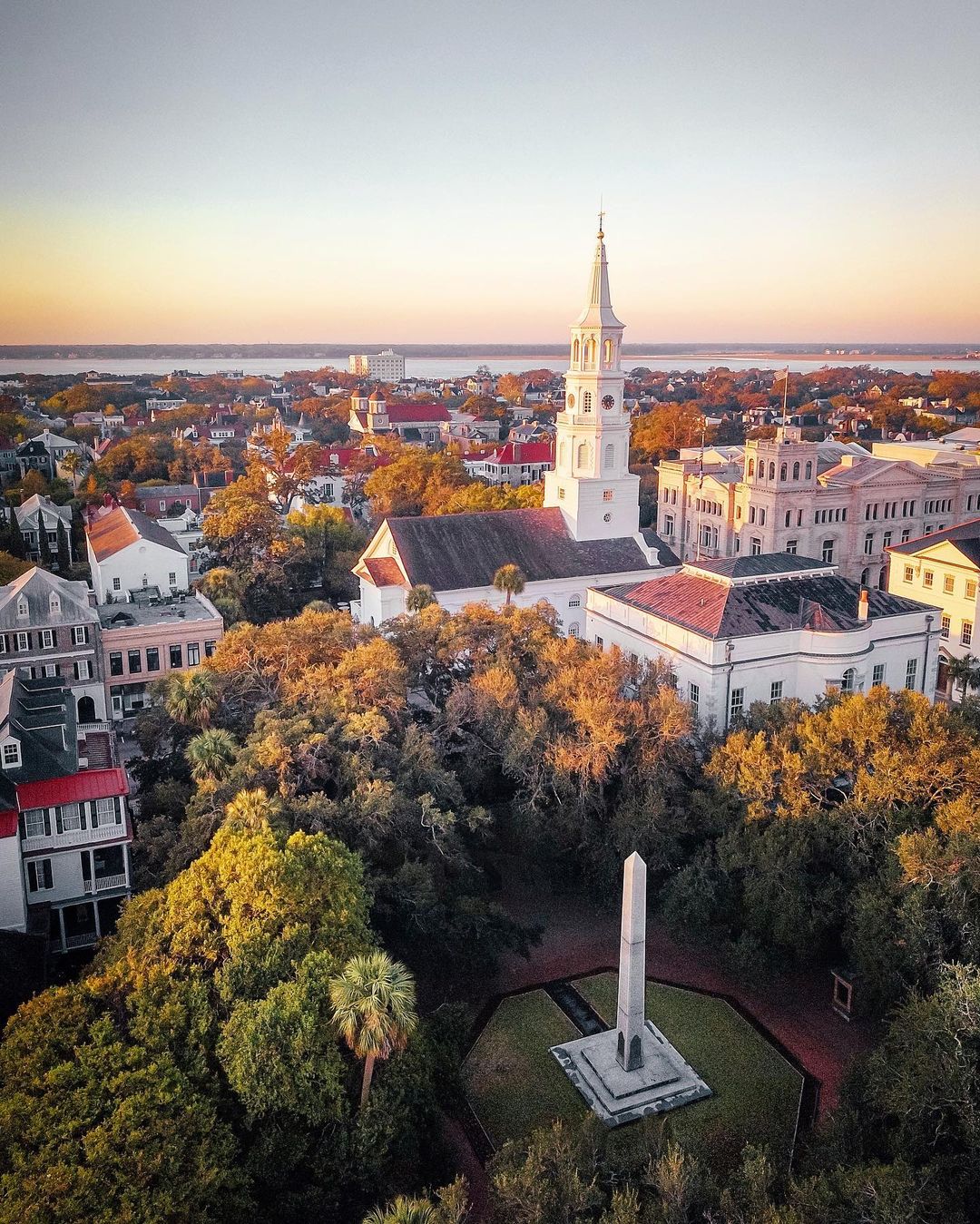 View of Downtown Charleston, SC at Dusk. Photo by Instagram user @mikehabat