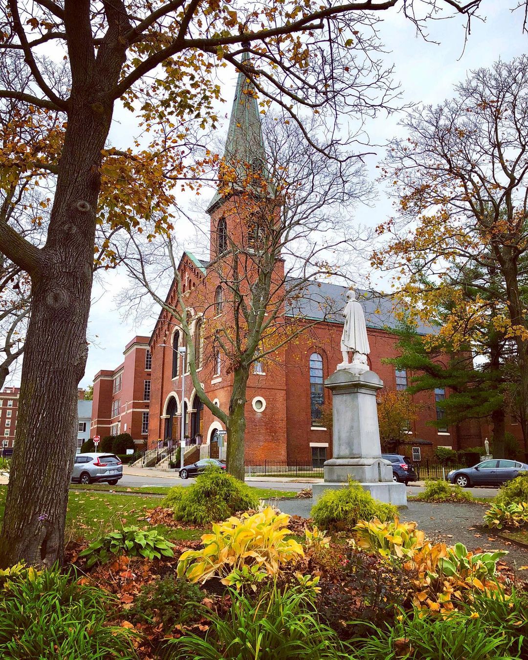 View of an Old Church on a Rainy Fall Day in Salem, MA. Photo by Instagram user @tiffanybrooke27