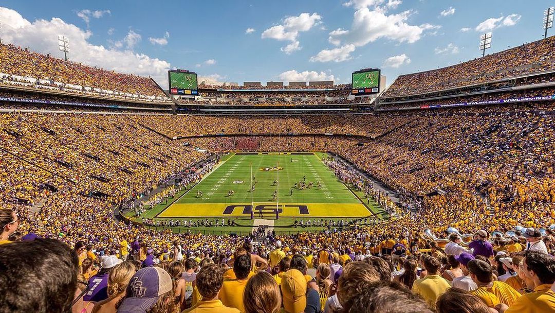 Stadium Filled with LSU Fans in Baton Rouge. Photo By Instagram user @lsufootballnews
