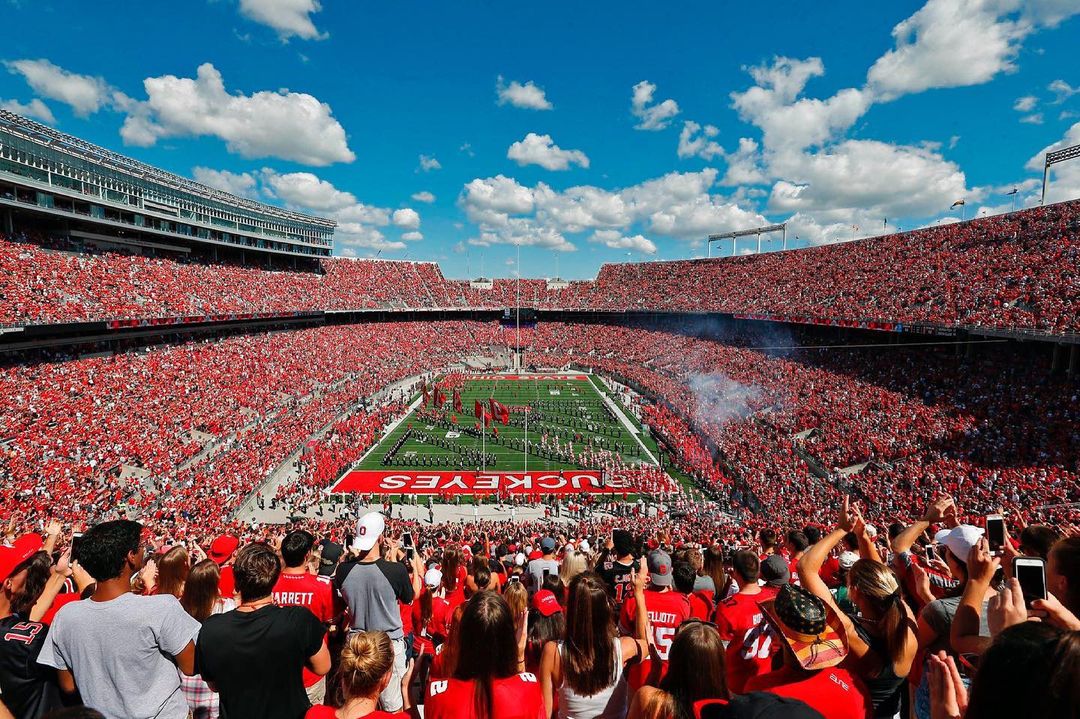 Filled Ohio State Football Game at the Horseshoe. Photo by Instagram user @ohiostatefb