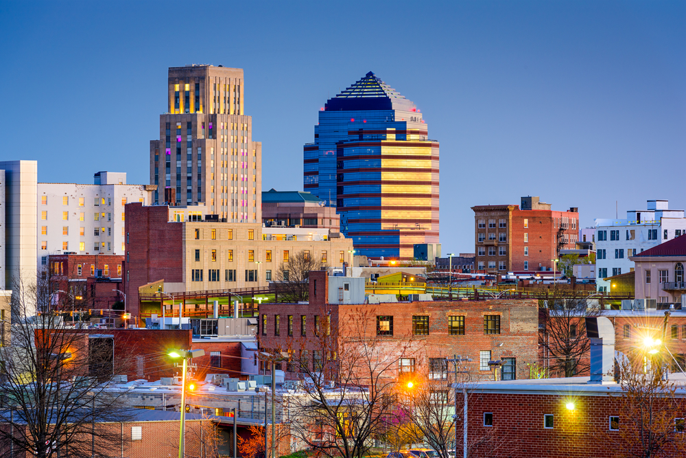 Photo of Downtown Durham, NC, at Golden Hour