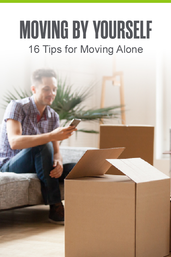 Pinterest Image: Moving By Yourself: 16 Tips for Moving Alone: Extra Space Storage