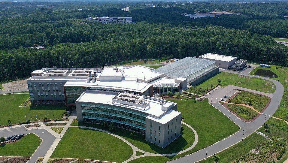 Aerial Shot of a Building in the Research Triangle in Durham, NC. Photo by Instagram user @kevinpughmedia