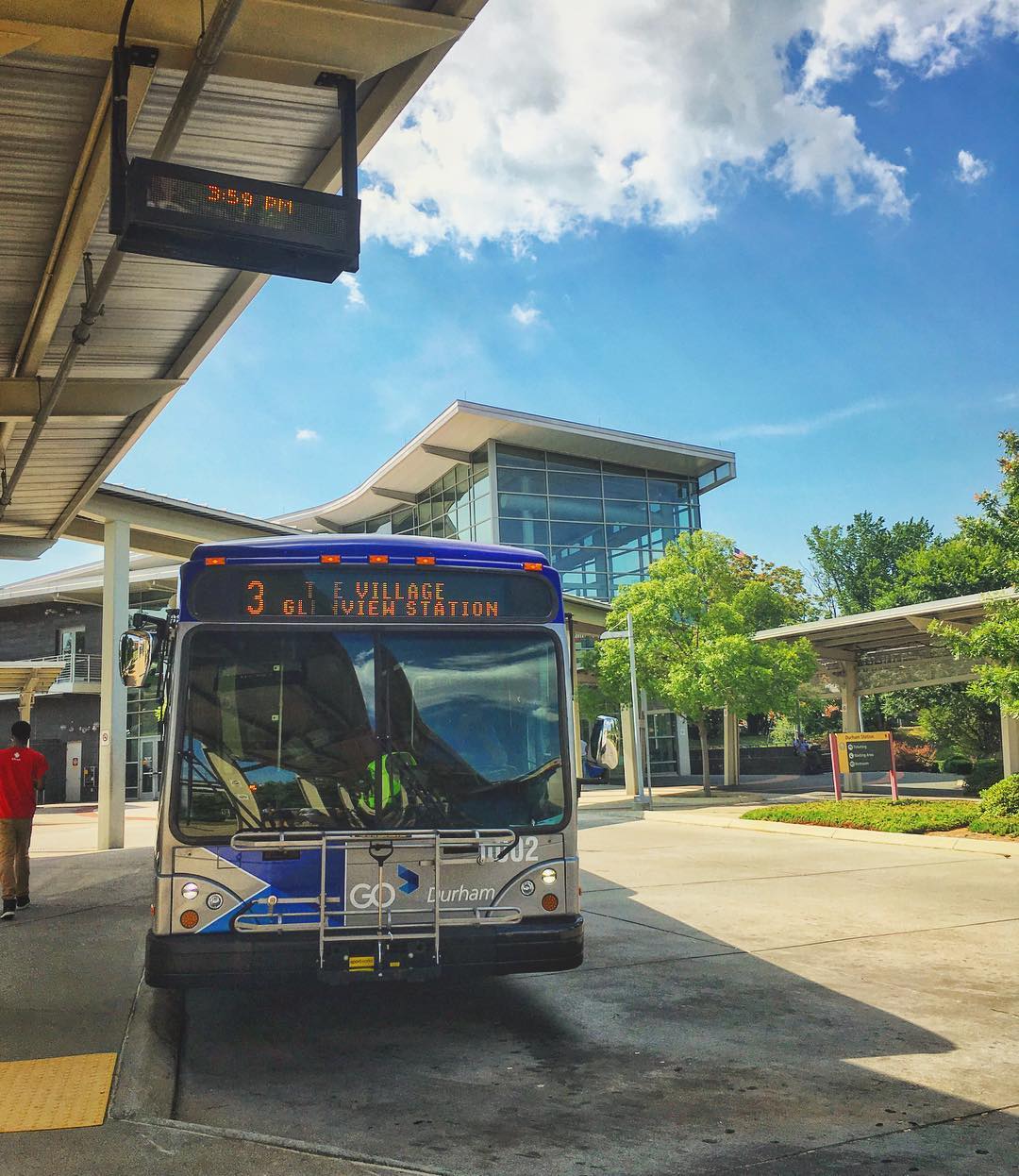 Photo fo the Front of a Bus from Go Durham. Photo by Instagram user @godurhamnc