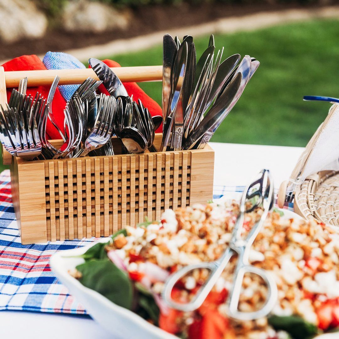 Utensil Caddy Sitting on a Table. Photo by Instagram user @touchebountiful