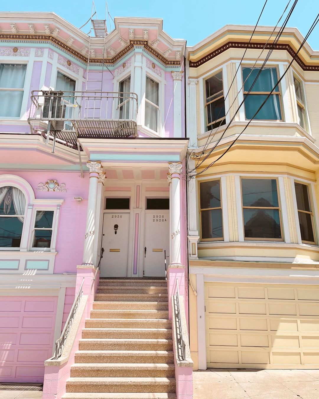 Pink Victorian Home in Marina District, San Francisco. Photo by Instagram user @hearteyesforsf