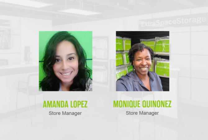 Extra Space Storage Store Managers Amanda Lopez and Monique Quinonez