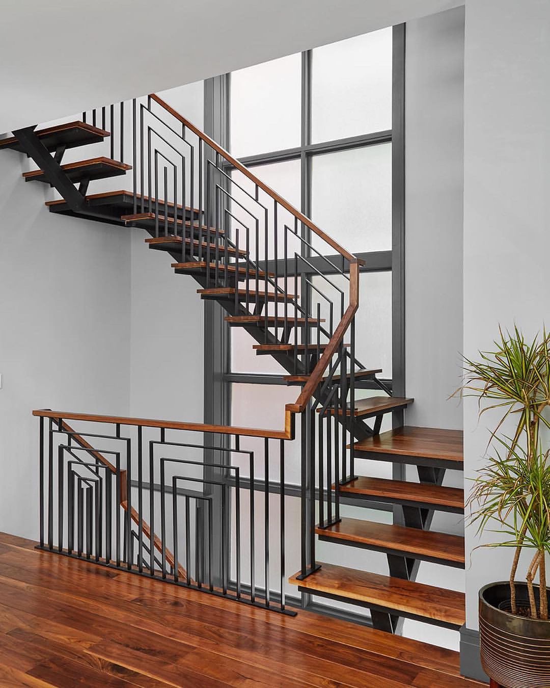 Modern Home Staircase. Photo by Instagram user @suzannkletziendesign