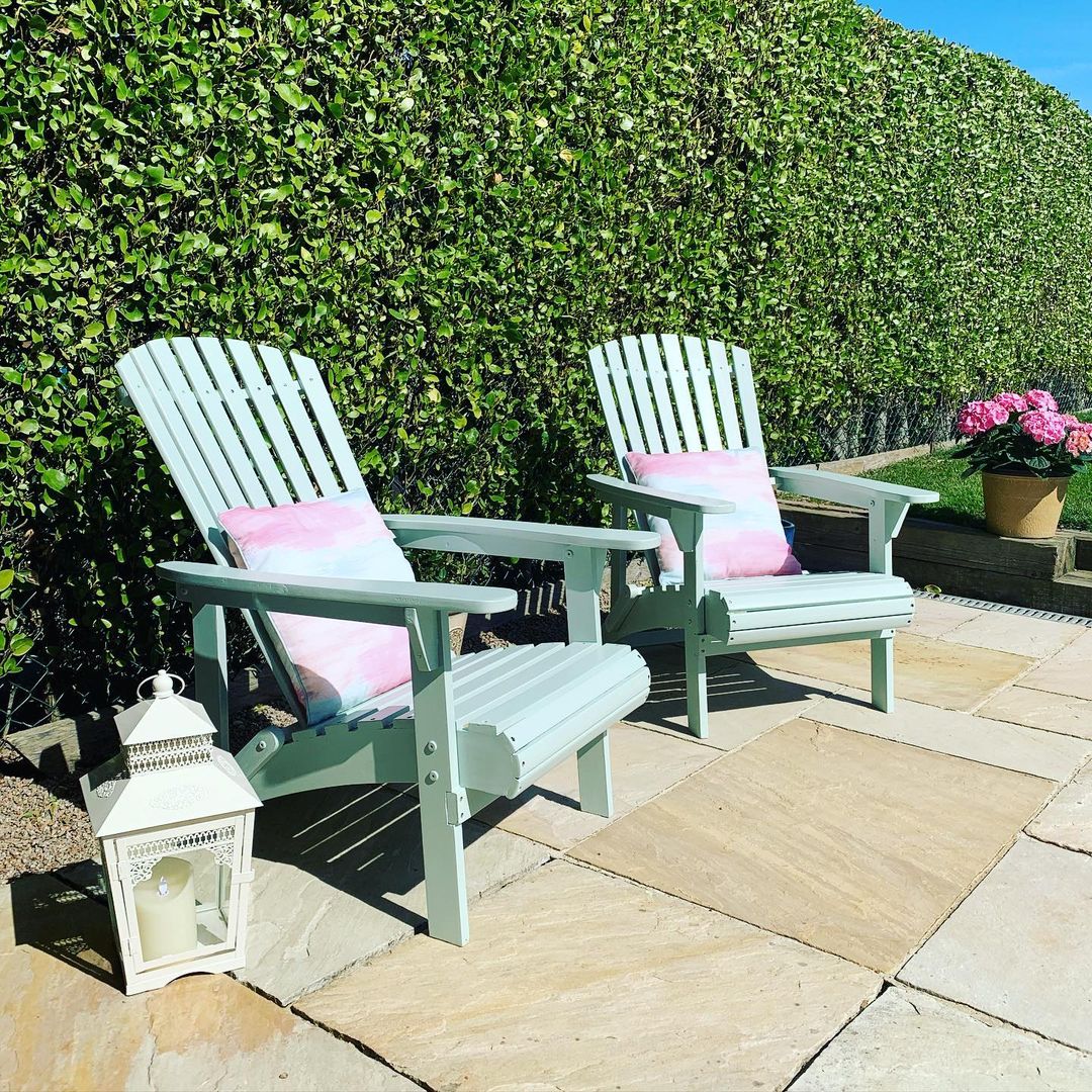 Light Blue Adirondack Chairs. Photo by Instagram user @happyjerseyhome