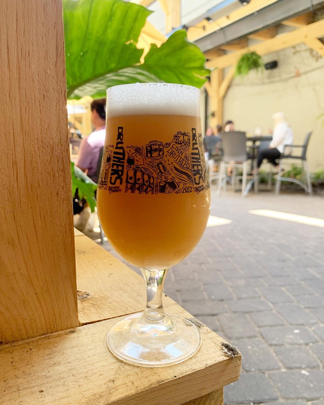 Strawberry-Rhubarb White Ale from Druthers Brewing. Photo by Instagram user @druthersbrewing