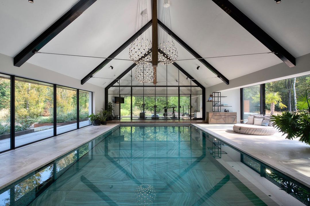 Large Home Indoor Pool. Photo by Instagram user @erickant.contemporarydesign